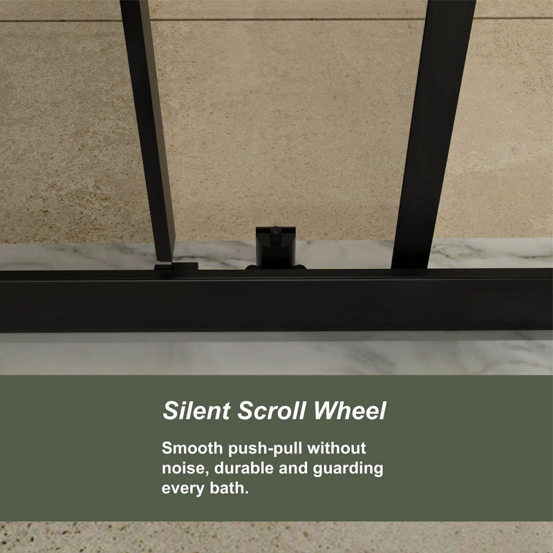 Single Sliding Shower Door, Thick Clear Tempered Glass Shower Door With Stainless Steel Handle by HouseOfZazla