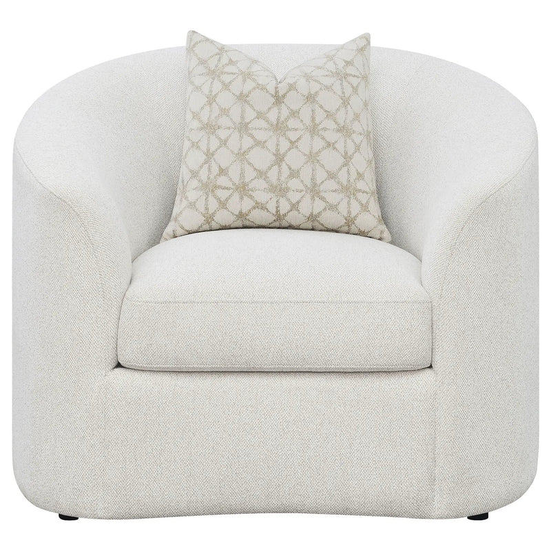 Rainn Boucle Upholstered Sloped Arm Accent Chair Latte by Unique Piece Furniture
