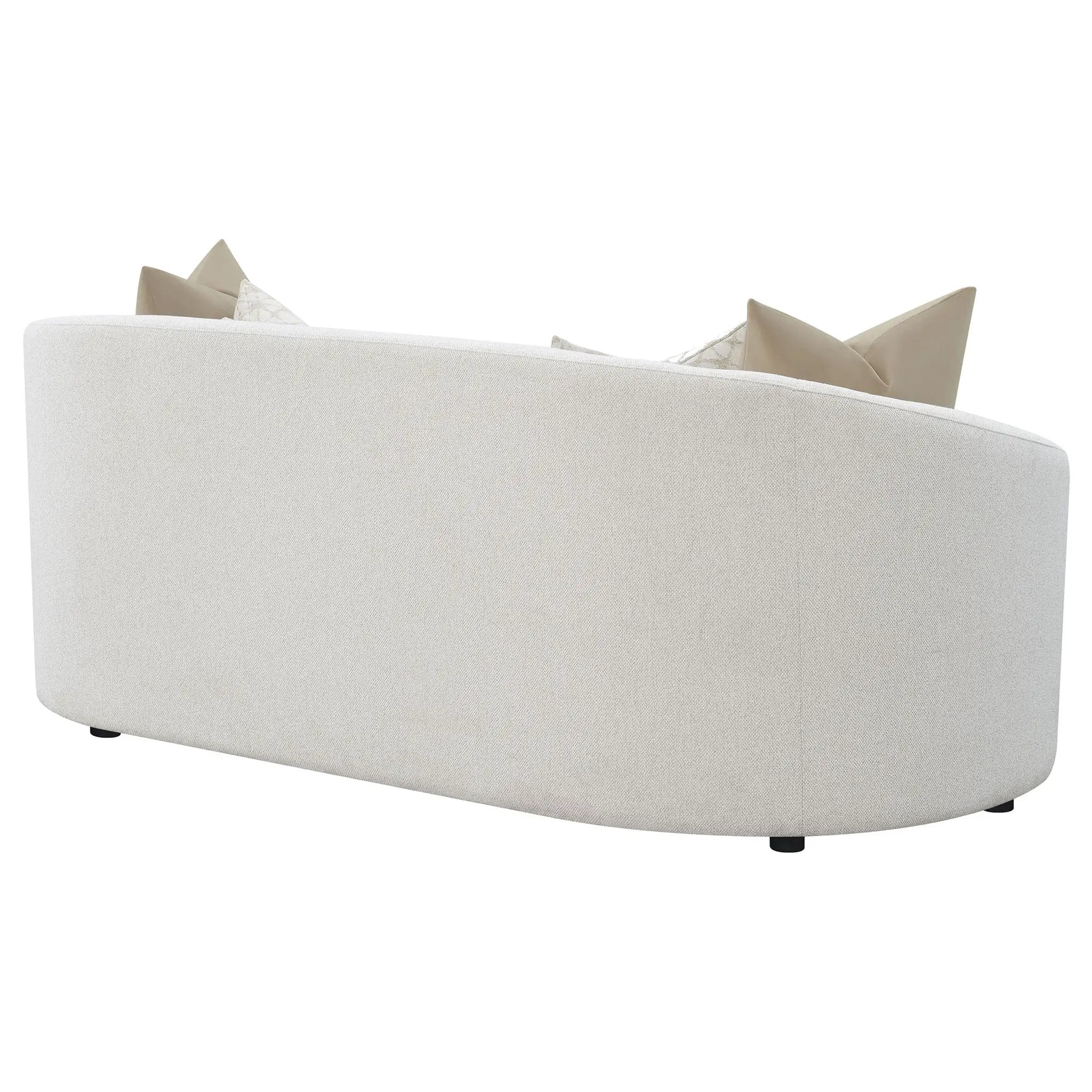 Rainn Boucle Upholstered Sloped Arm Sofa Latte by Unique Piece Furniture