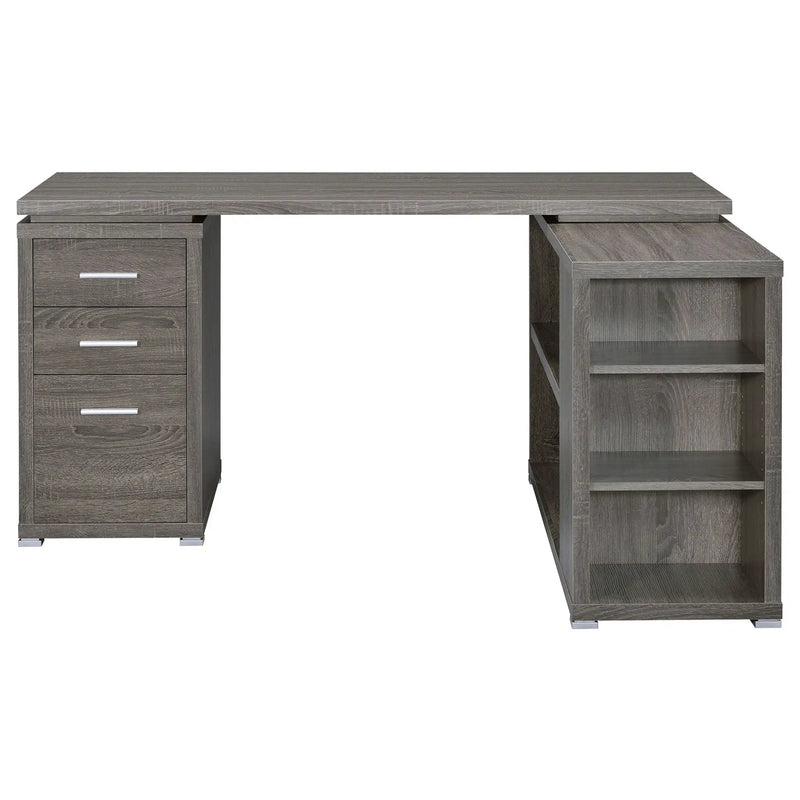 Yvette 60-inch 3-drawer L-Shape Computer Desk Weathered Grey by Unique Piece Furniture