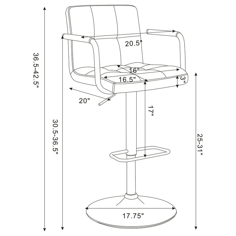 Adjustable Bar Stool With Hydraulic Height Adjustment by HouseOfZazla