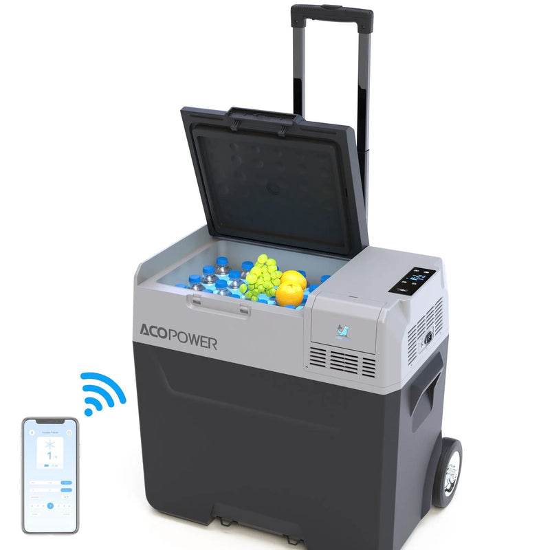 Car Freezer Portable Refrigerator Freezer With App Control And 6'' Off-Road Wheels, 12V, 45W Cooler Freezer, Low Noice by HouseOfZazla