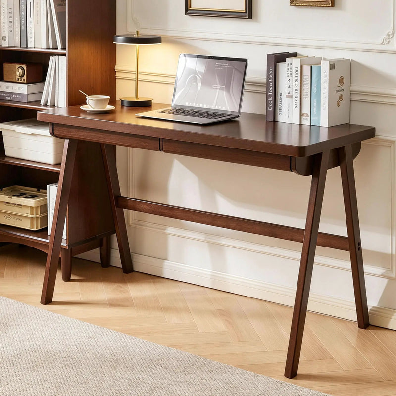 100% Solid Rubber Wood Computer Desk, Retro by HouseOfZazla