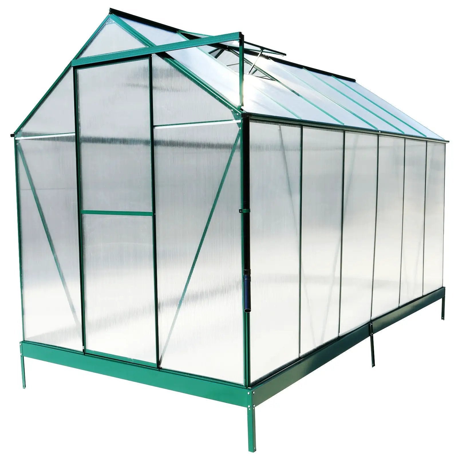 Polycarbonate house, Heavy Duty Outdoor Aluminum Walk-In House Kit With Rain Gutter, Vent And Door For Backyard Garden by HouseOfZazla