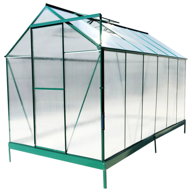 Polycarbonate house, Heavy Duty Outdoor Aluminum Walk-In House Kit With Rain Gutter, Vent And Door For Backyard Garden by HouseOfZazla