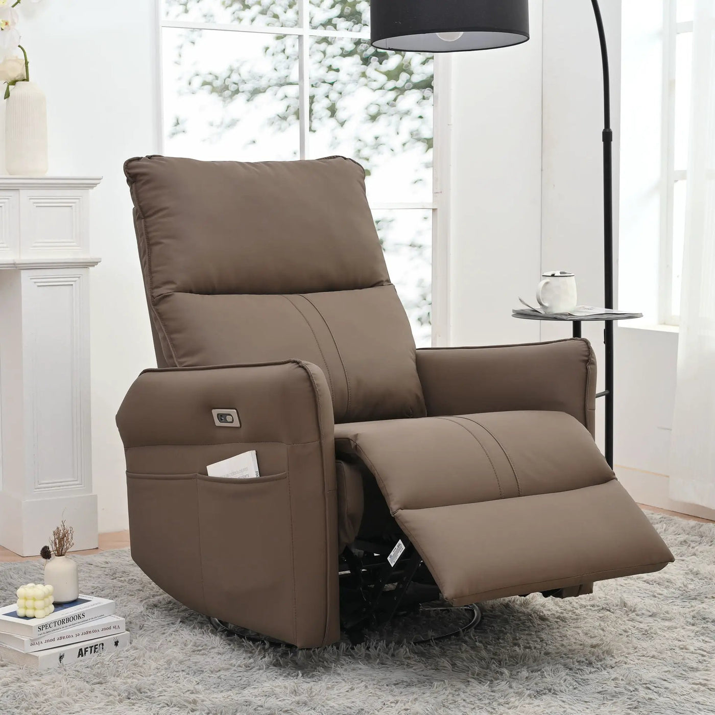 29.92" 270 Power Swivel Rocker Recliner Chair, Electric Glider Reclining Sofa With USB Ports, Power Swivel Glider, Rocking Chair Nursery Recliners For Living Room Bedroom by Unique Piece Furniture
