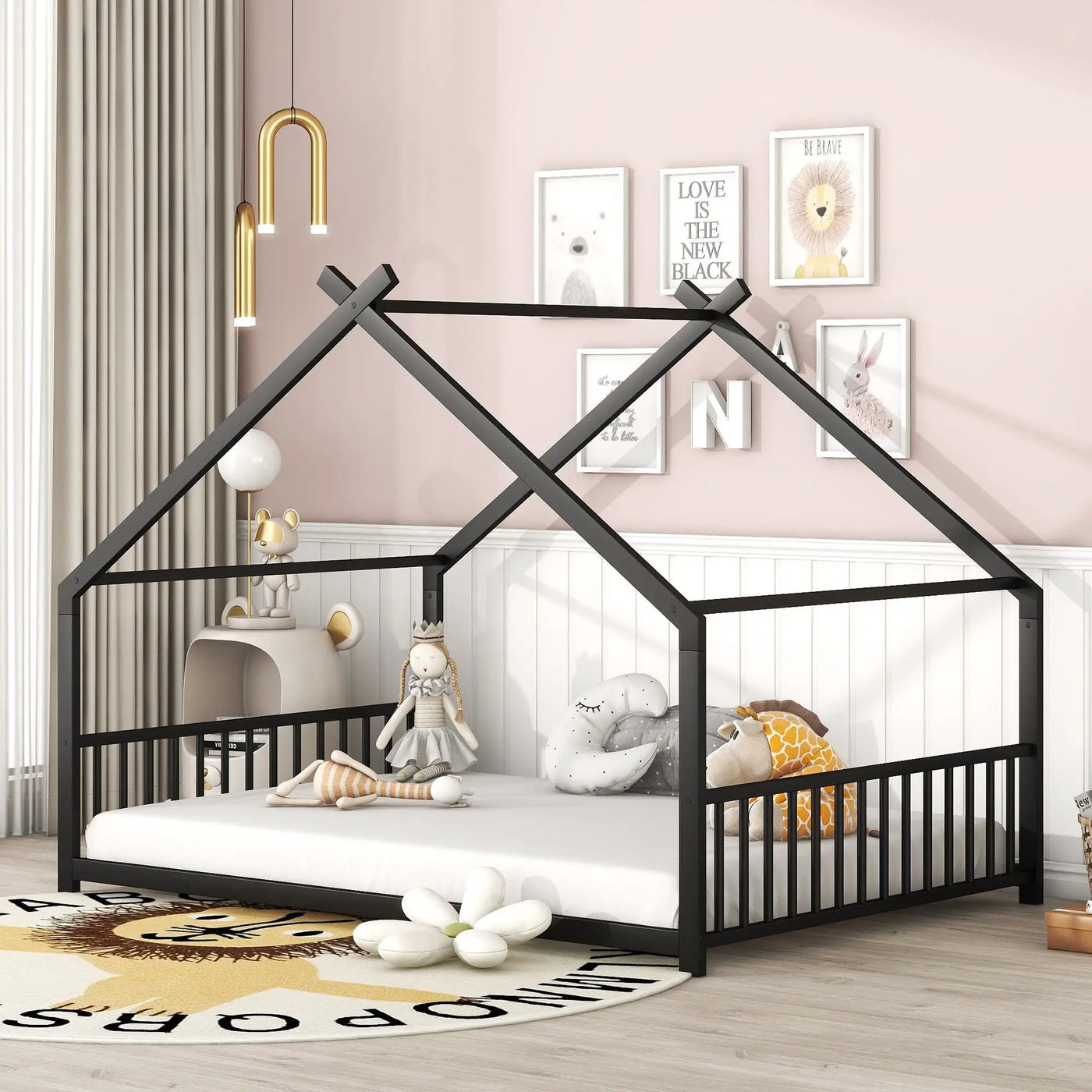 Metal House Bed by Unique Piece Furniture