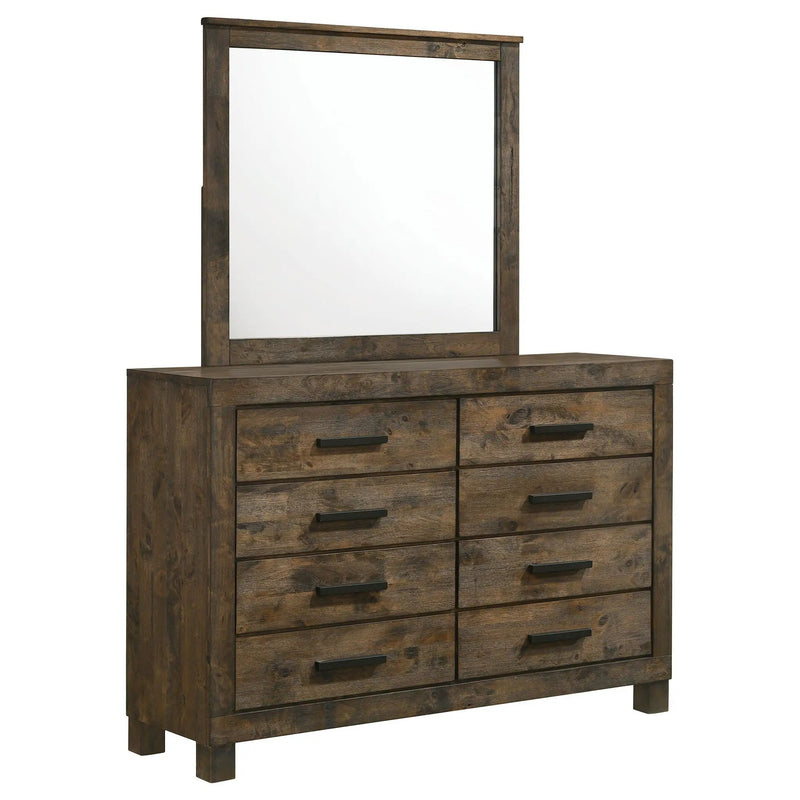 Woodmont 8-drawer Dresser with Mirror Rustic Golden Brown by Unique Piece Furniture