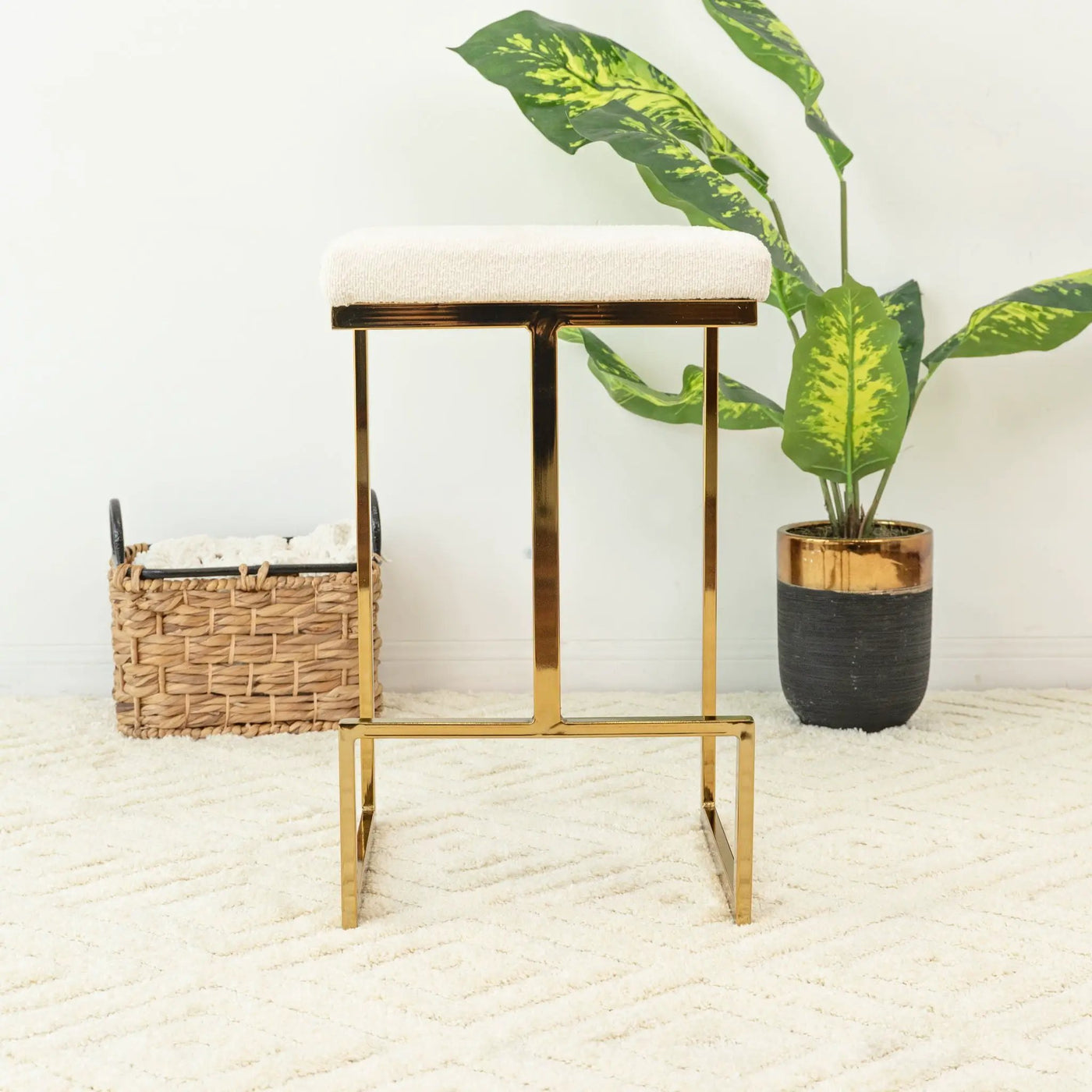 Joel - Mid Century Modern Luxury Upholstered Stool by Unique Piece Furniture