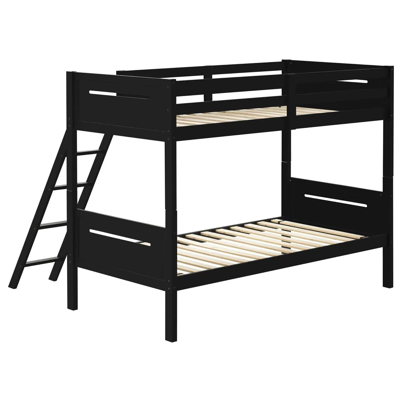 Bunk Bed With Built In Ladder, Safety Guardrails And Angled Access Step by HouseOfZazla