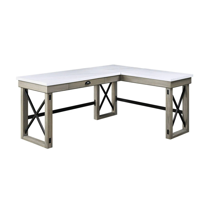 Talmar - Marble Top & Rustic Writing Desk With Lift Top - Oak by Unique Piece Furniture