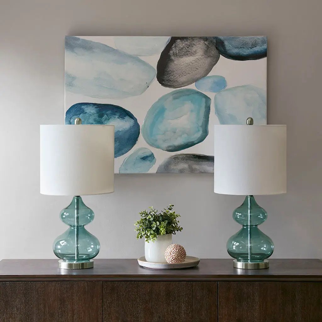 Ellipse Curved Glass Table Lamp, Set of 2 by HouseOfZazla