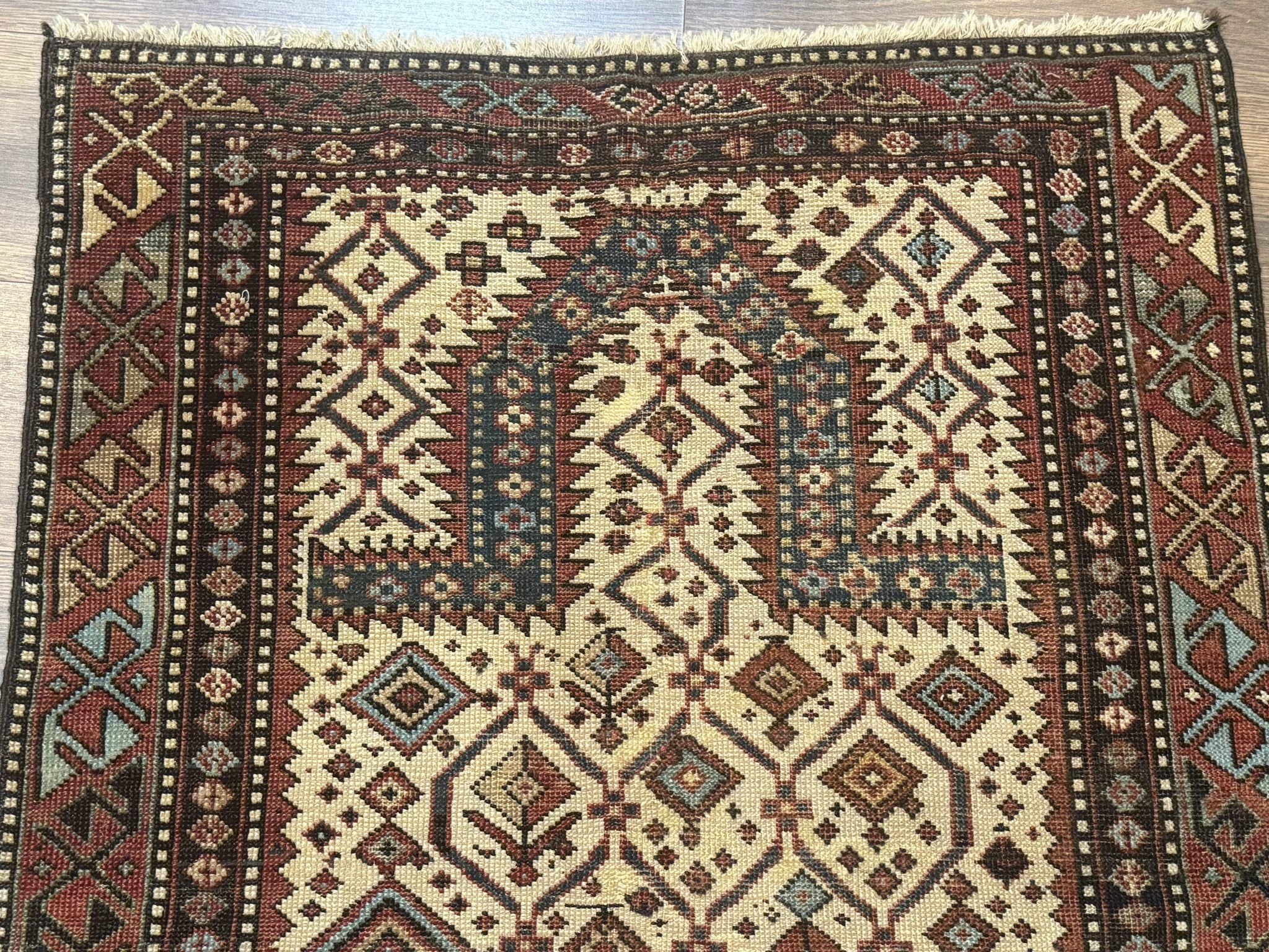 Antique Caucasian Shirvan Rug 3x5, Dagestan Prayer Rug, Collectible, Early 20th Century Rug by Jewel Rugs
