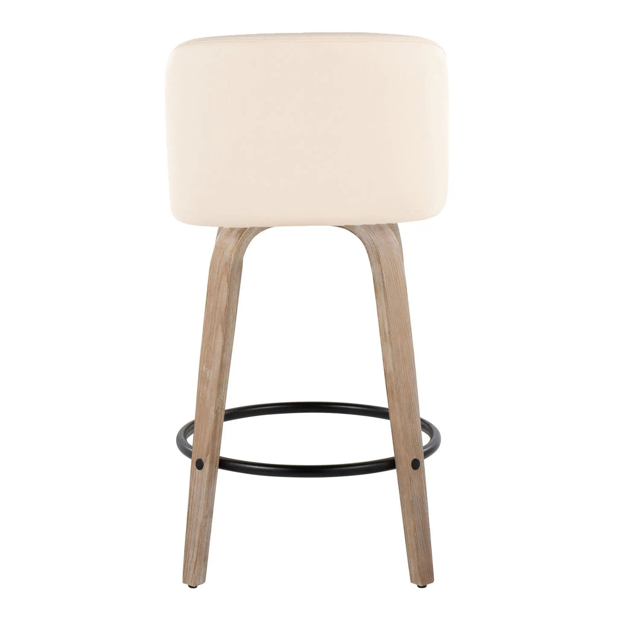 Toriano - Contemporary Fixed-Height Counter Stool & Swivel With Round Footrest (Set of 2) by Unique Piece Furniture
