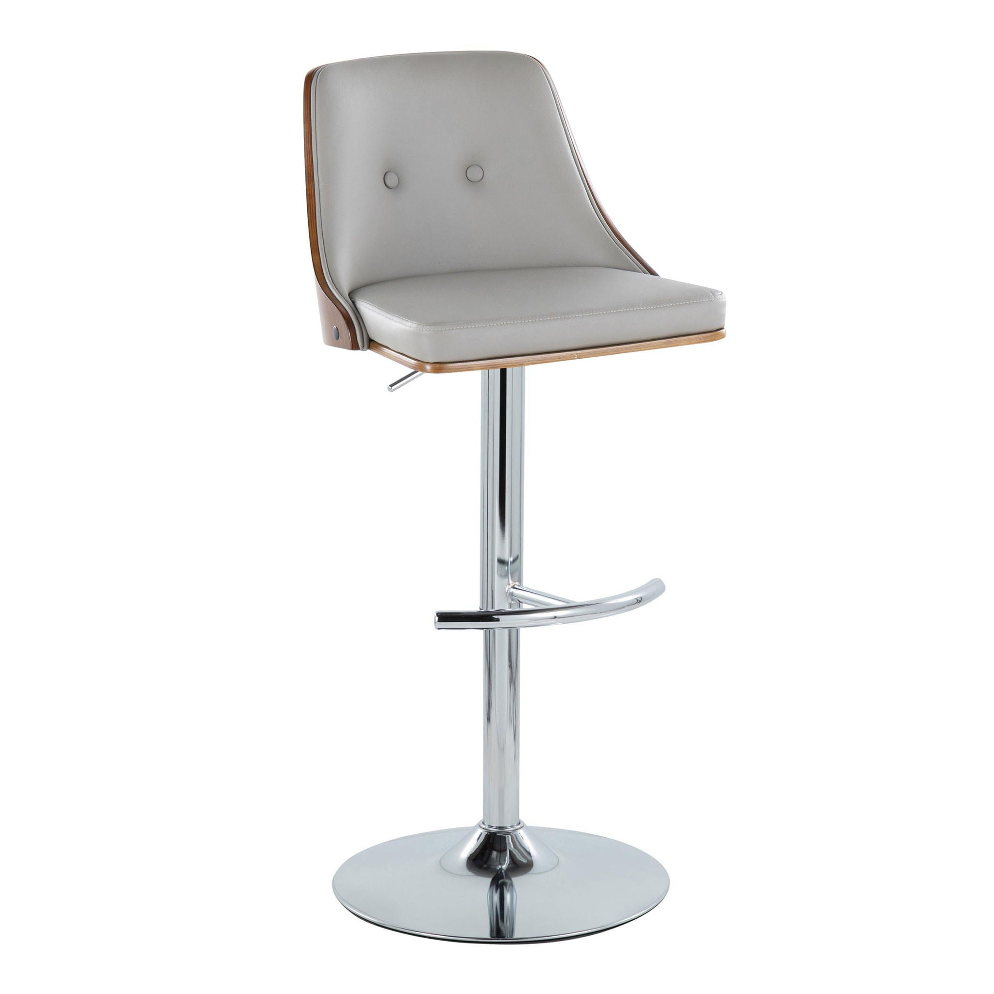 Gianna - Mid Century Modern Adjustable Barstool With Swivel With Rounded T Footrest (Set of 2) by Unique Piece Furniture