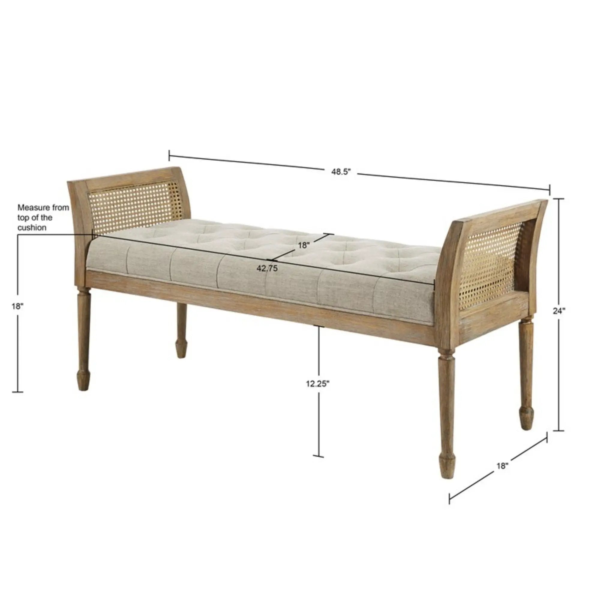Accent Bench With Arm - Natural by Unique Piece Furniture