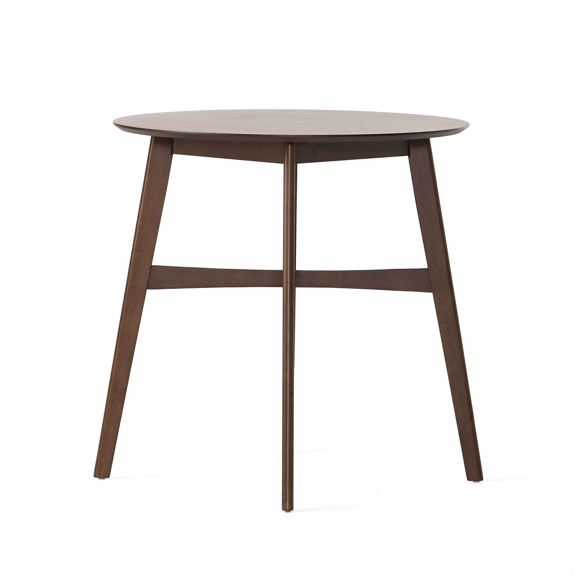 Round Counter Height Dining Table With Thick Rubberwood Legs And Support Beams - Walnut by HouseOfZazla