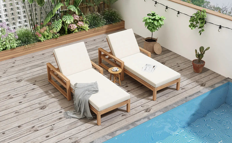 TREXM Outdoor Lounge Chairs Set of 2 by HouseOfZazla