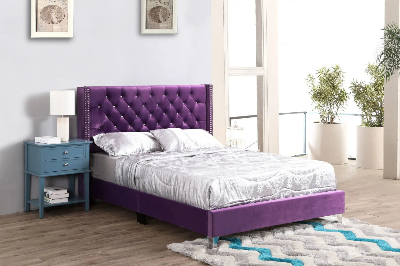 Upholstered Nailhead Trim Chic Bed by HouseOfZazla
