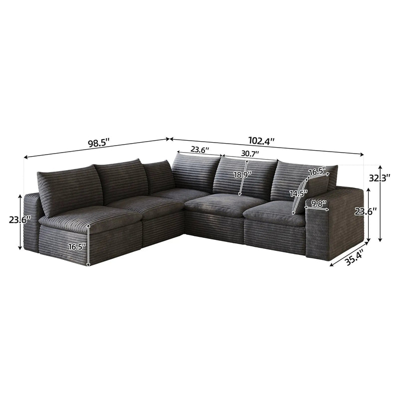Cloud Sofa - Modular Design with Removable Cushions by HouseOfZazla