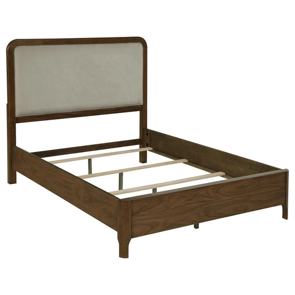 Verona - Queen Upholstered Panel Bed - Walnut