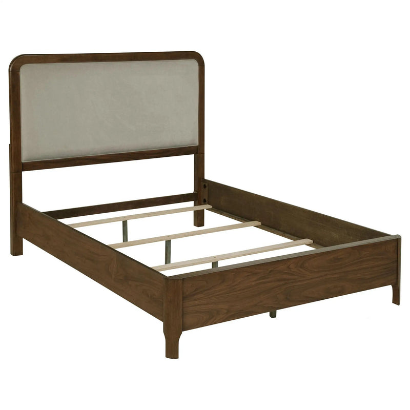 Verona - Queen Upholstered Panel Bed - Walnut by HouseOfZazla
