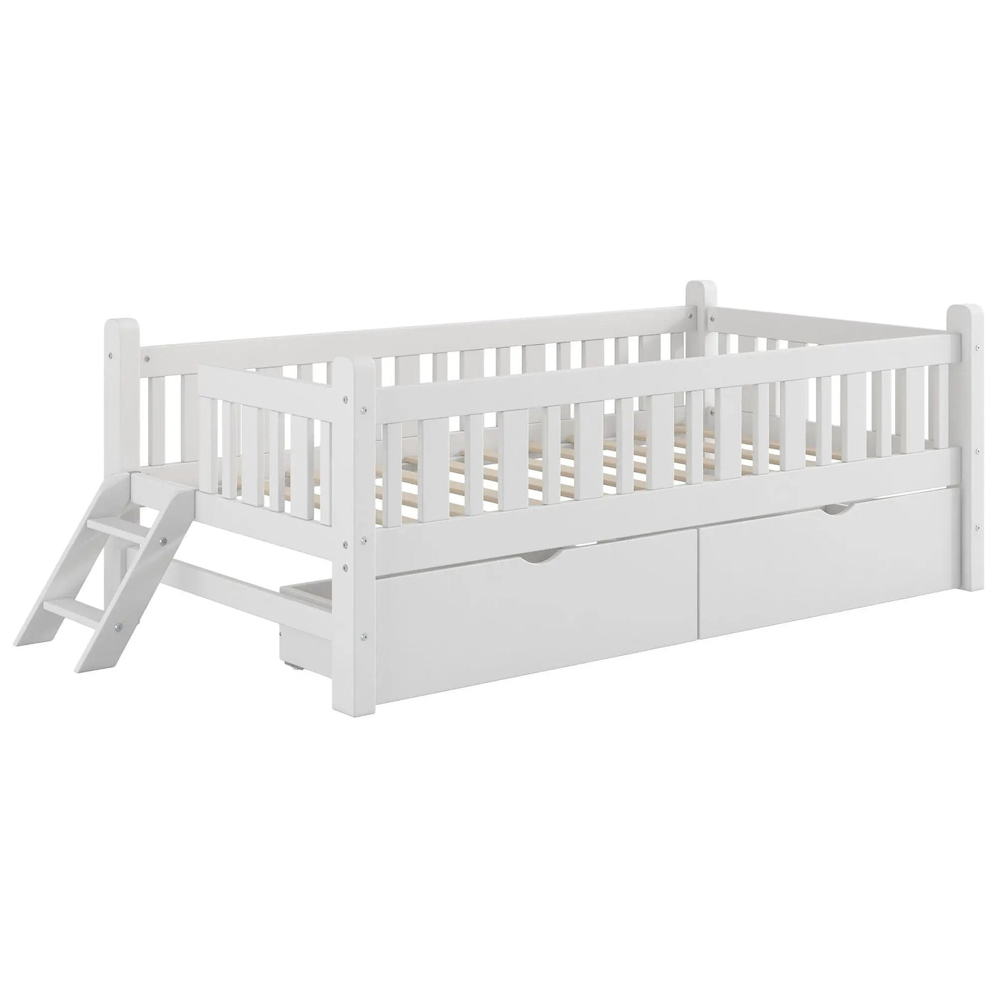 Platform Bed With Guardrail And 2 Drawers by HouseOfZazla