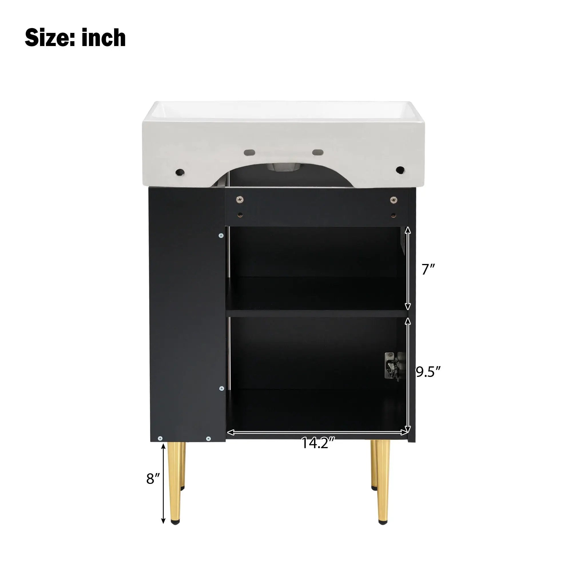 Bathroom Vanity, Combo Cabinet, Bathroom Storage Cabinet, Single Ceramic Sink by HouseOfZazla