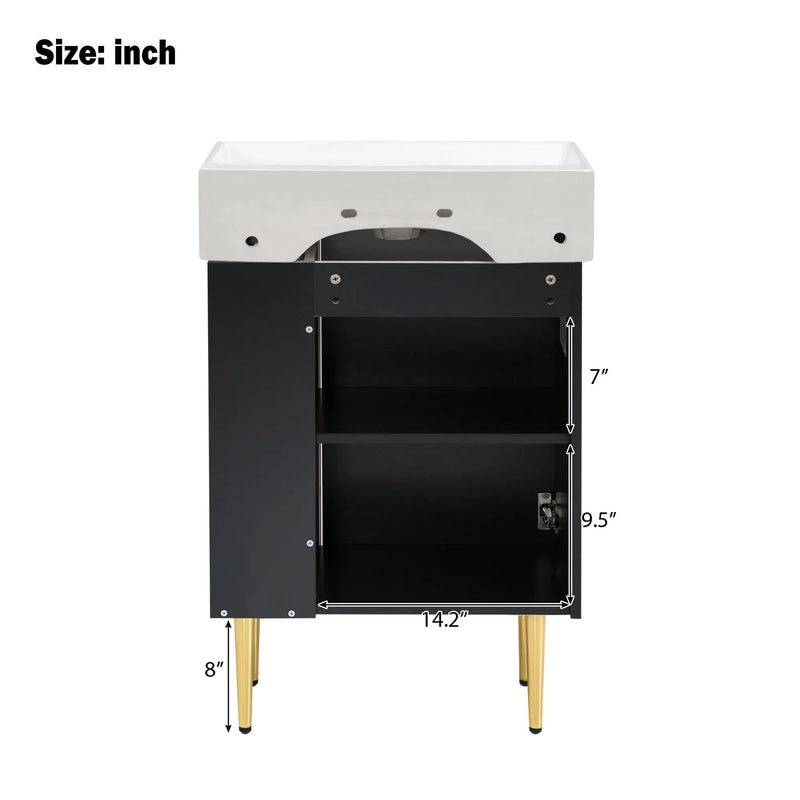Bathroom Vanity, Combo Cabinet, Bathroom Storage Cabinet, Single Ceramic Sink by HouseOfZazla