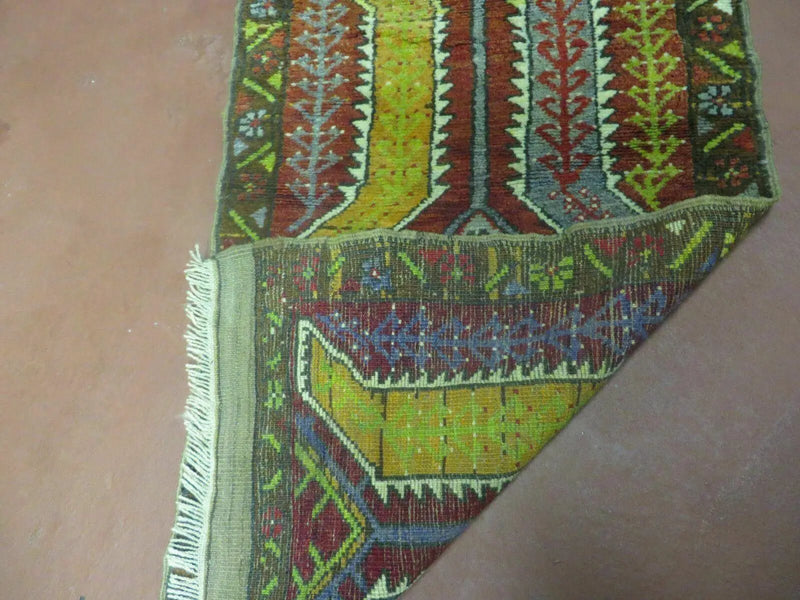 Small Turkish Yastik Rug 1.9 x 2.10, Antique Handmade Oushak Carpet by Jewel Rugs