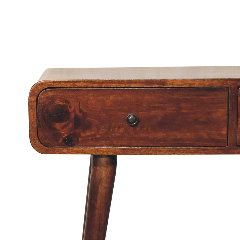 Curved Hallway Table - Chestnut by HouseOfZazla
