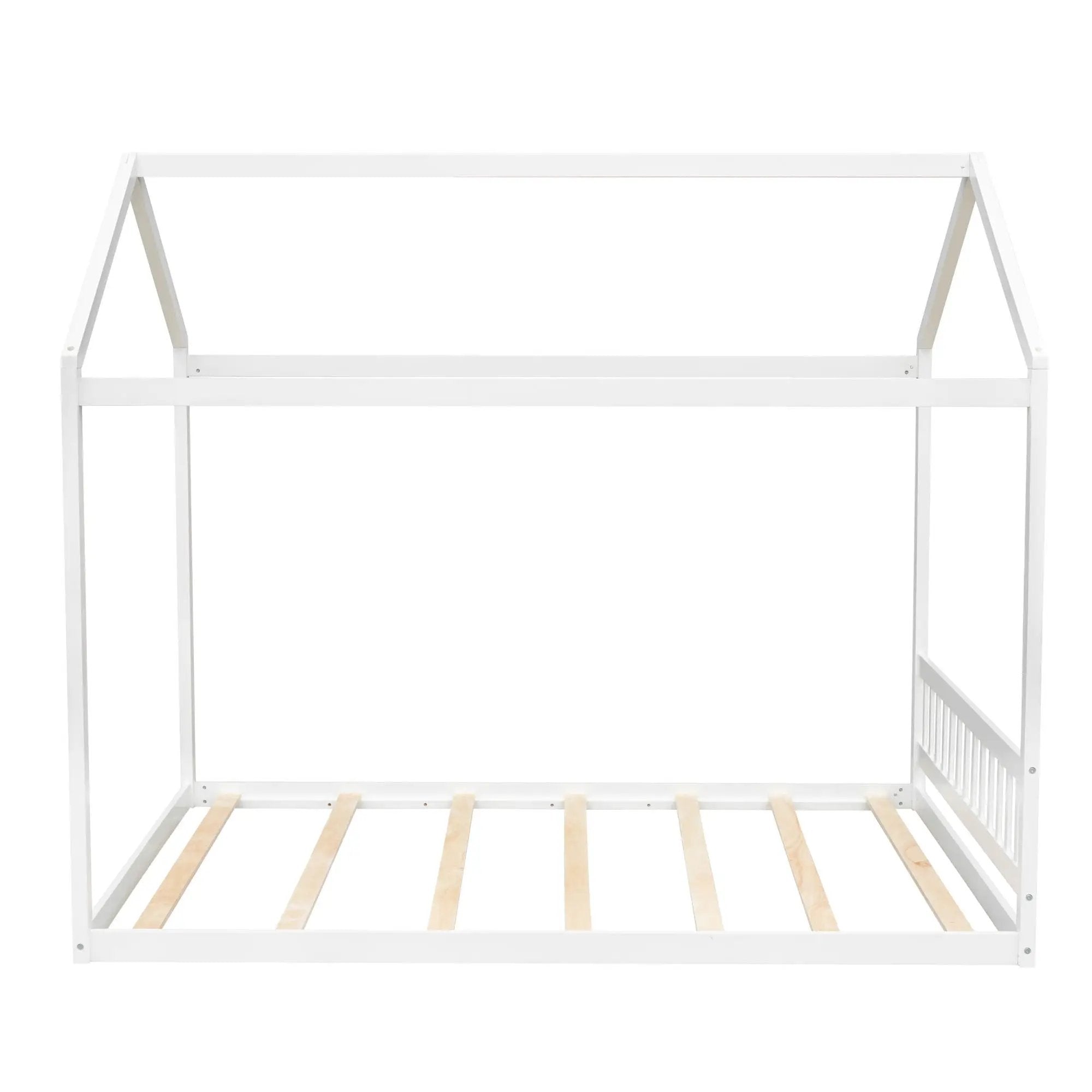 Wooden House Bed With Headboard by HouseOfZazla