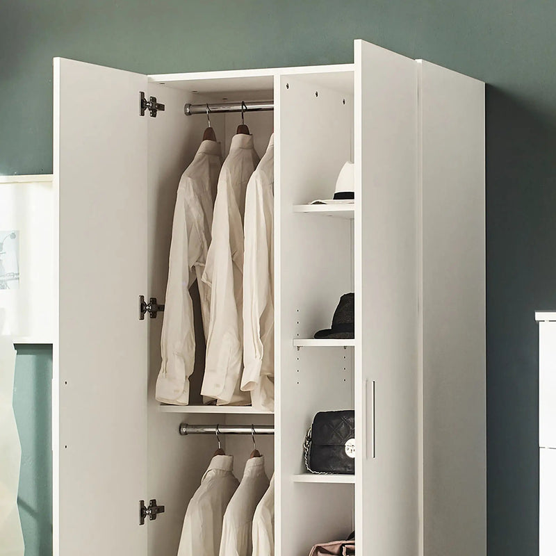 Viviane - Closet With Hanging Bars And 5 Shelves - White by HouseOfZazla