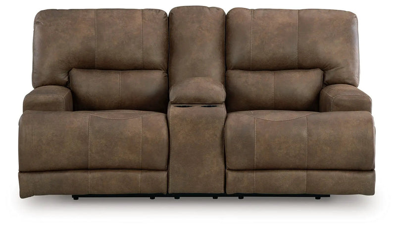 Beckley Place - Power Reclining Loveseat With Console / Adjustable Headrest - Earth by Unique Piece Furniture