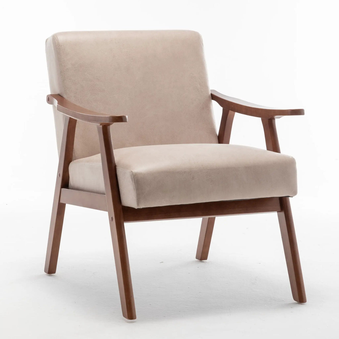 Mid Century Modern Accent Chair With Solid Wood Frame And Extra Thick Backrest by Unique Piece Furniture