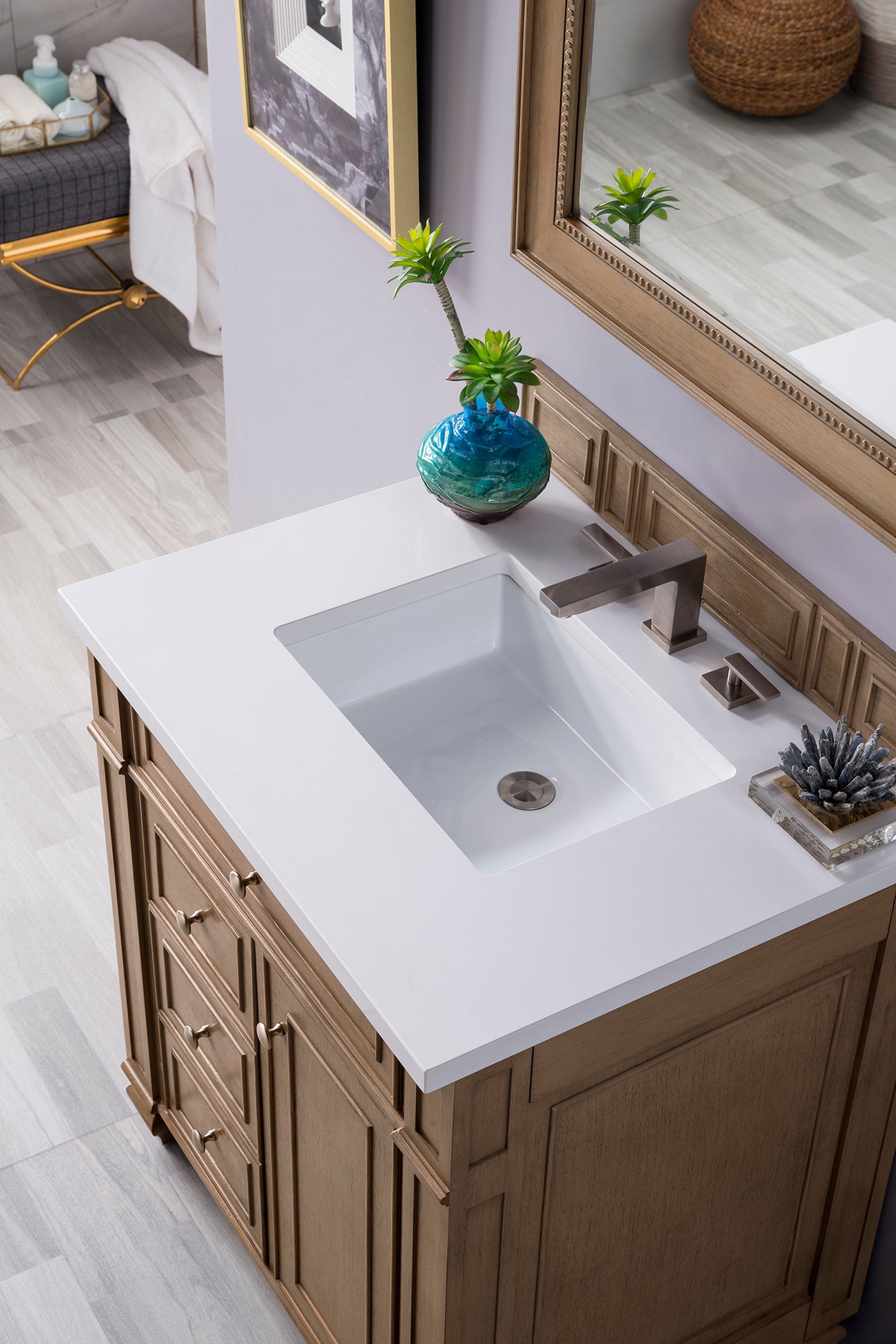 James Martin Bristol 30" Single Bathroom Vanity, Whitewashed Walnut, view 25