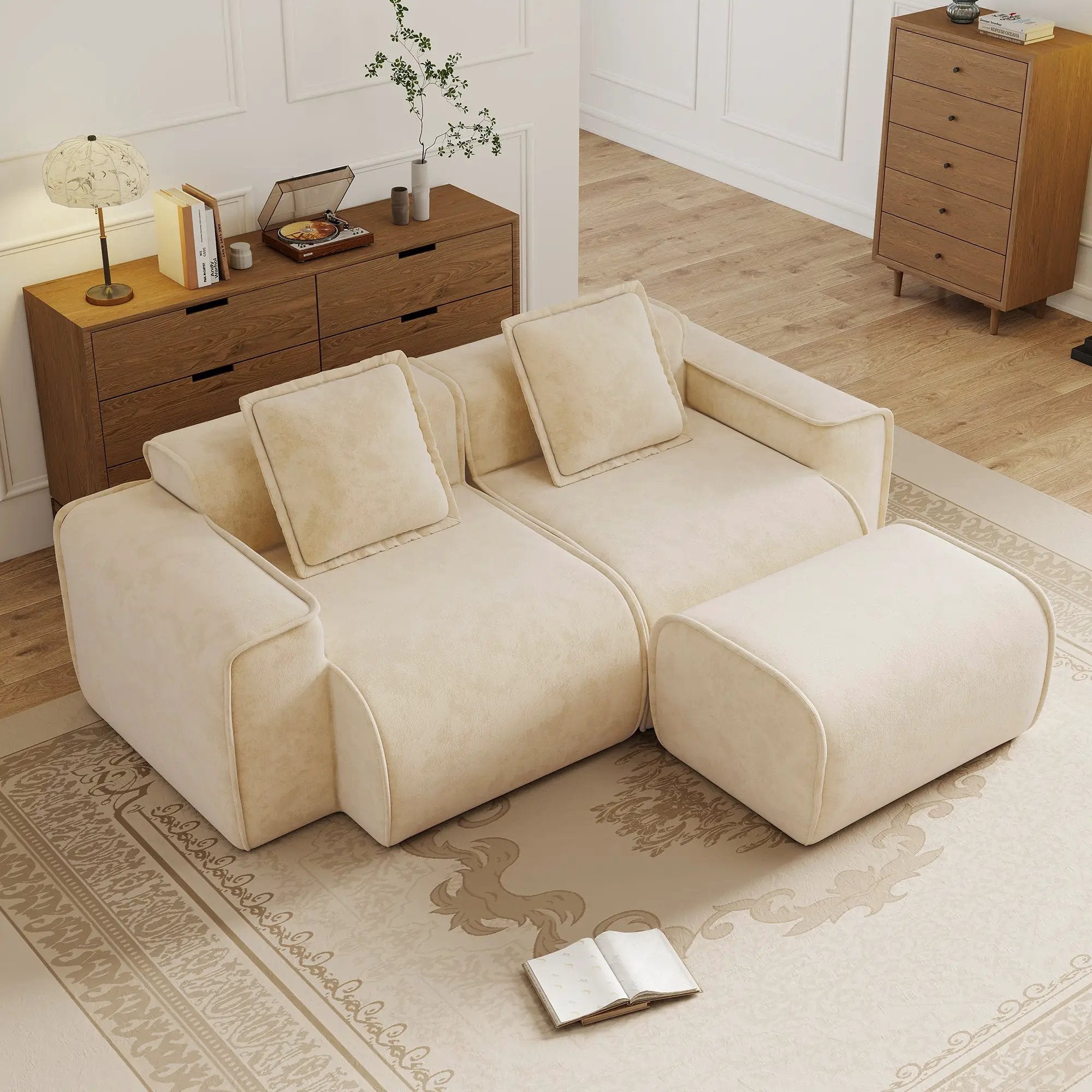 Streamlined Design Modular 2 Seat L Shape Sectional Sofa by HouseOfZazla