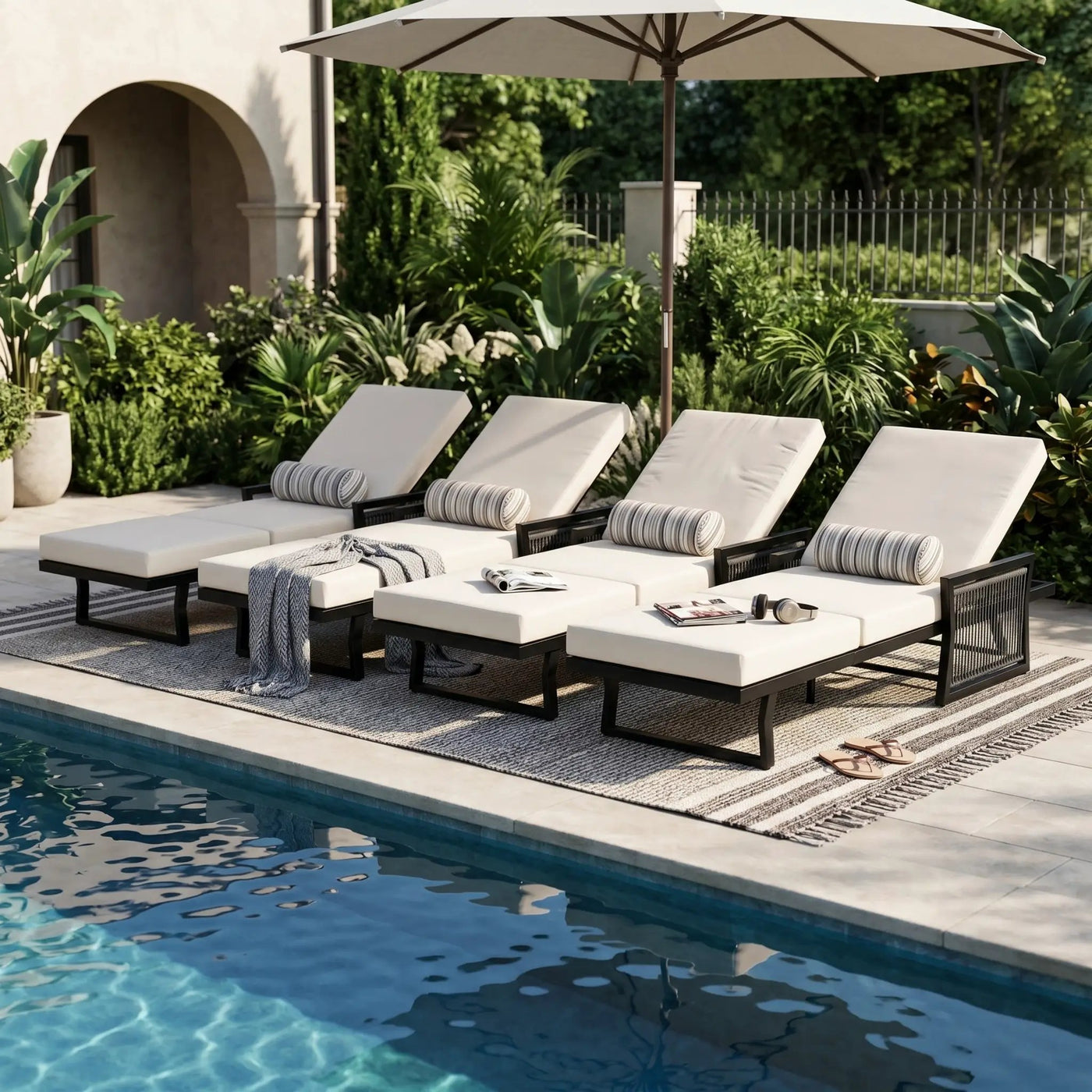 Black Mix Chaise Lounge Set by HouseOfZazla