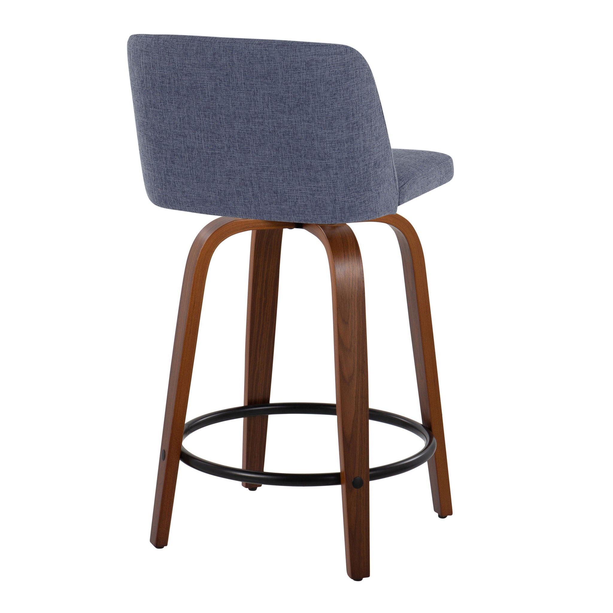 Toriano - Mid Century Modern, Fixed Height Counter Stool & Swivel And Round Footrest (Set of 2) by HouseOfZazla