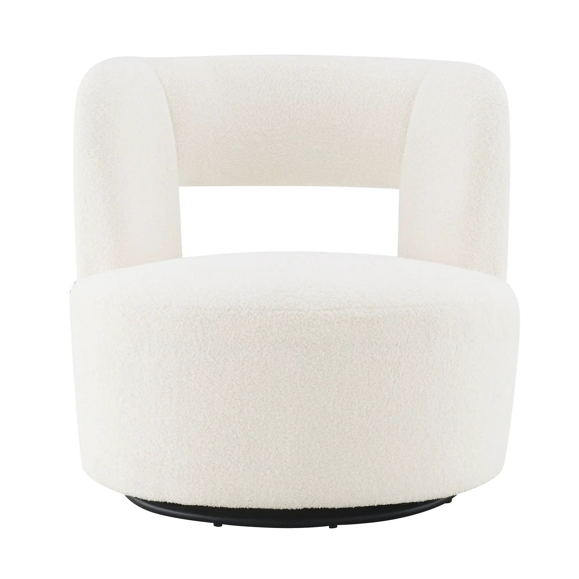 Swivel Comfy Round Barrel Chair With Soft Teddy Fabric For Living Room by HouseOfZazla