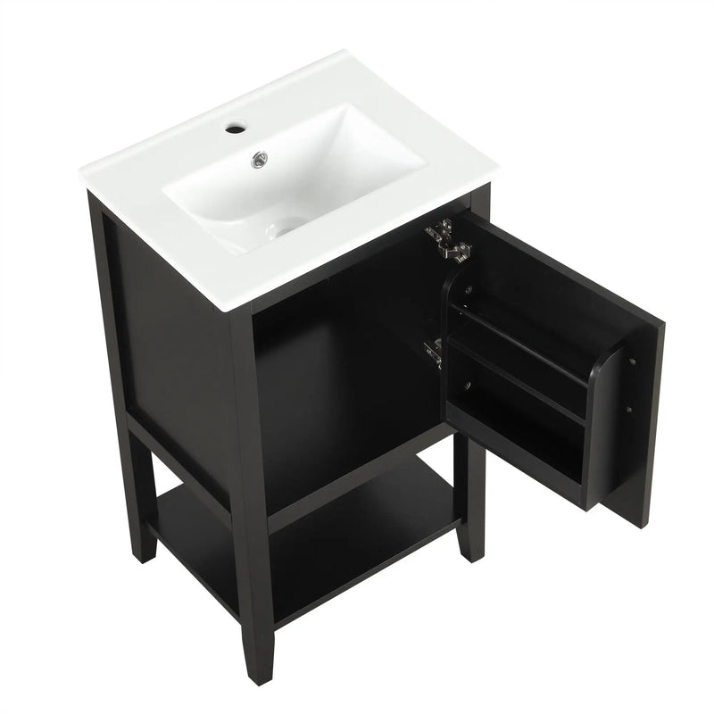 20" Bathroom Vanity with Sink and Storage Rack by HouseOfZazla
