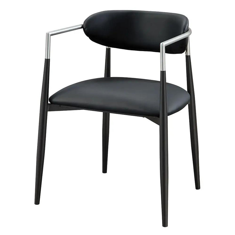 Gavan - Arm Chair (Set of 2) - Black Synthetic Leather by Unique Piece Furniture