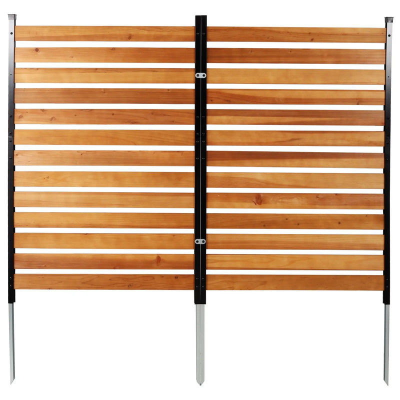 Air Conditioner Fence, 60in H x 38in W (2-Panel) Wood Fence Panels with Metal Stakes by HouseOfZazla