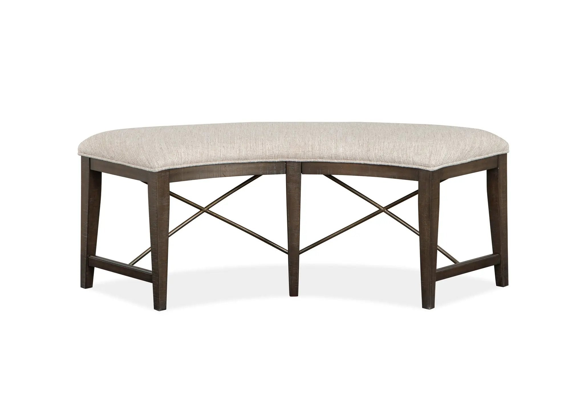 Westley Falls - Curved Bench With Upholstered Seat - Graphite by Unique Piece Furniture