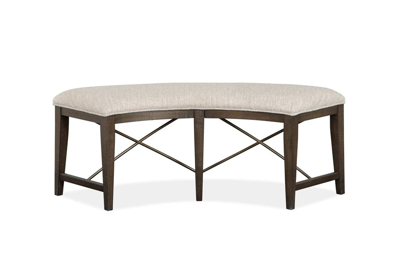 Westley Falls - Curved Bench With Upholstered Seat - Graphite by Unique Piece Furniture