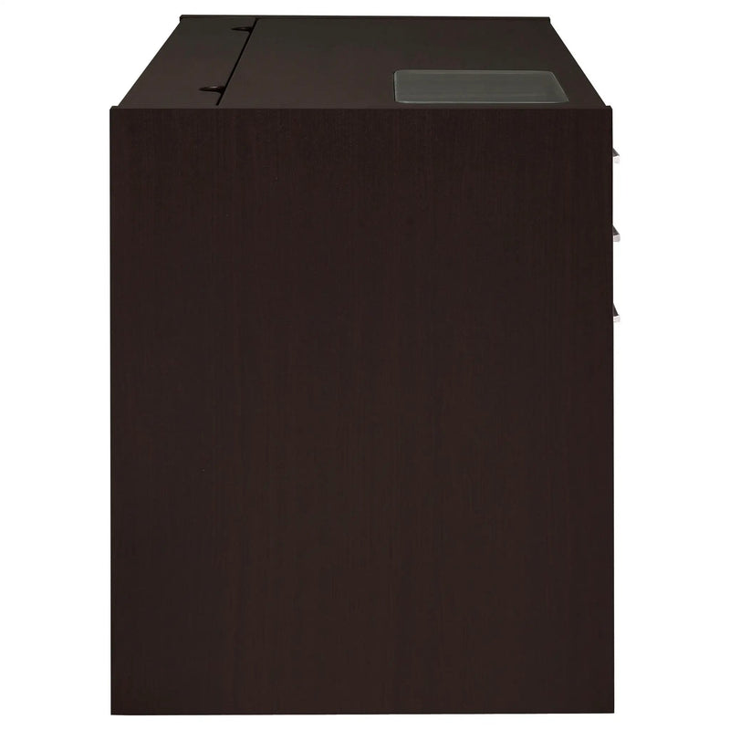 Halston 47-inch 2-drawer Office Desk with Cabinet Cappuccino by Unique Piece Furniture