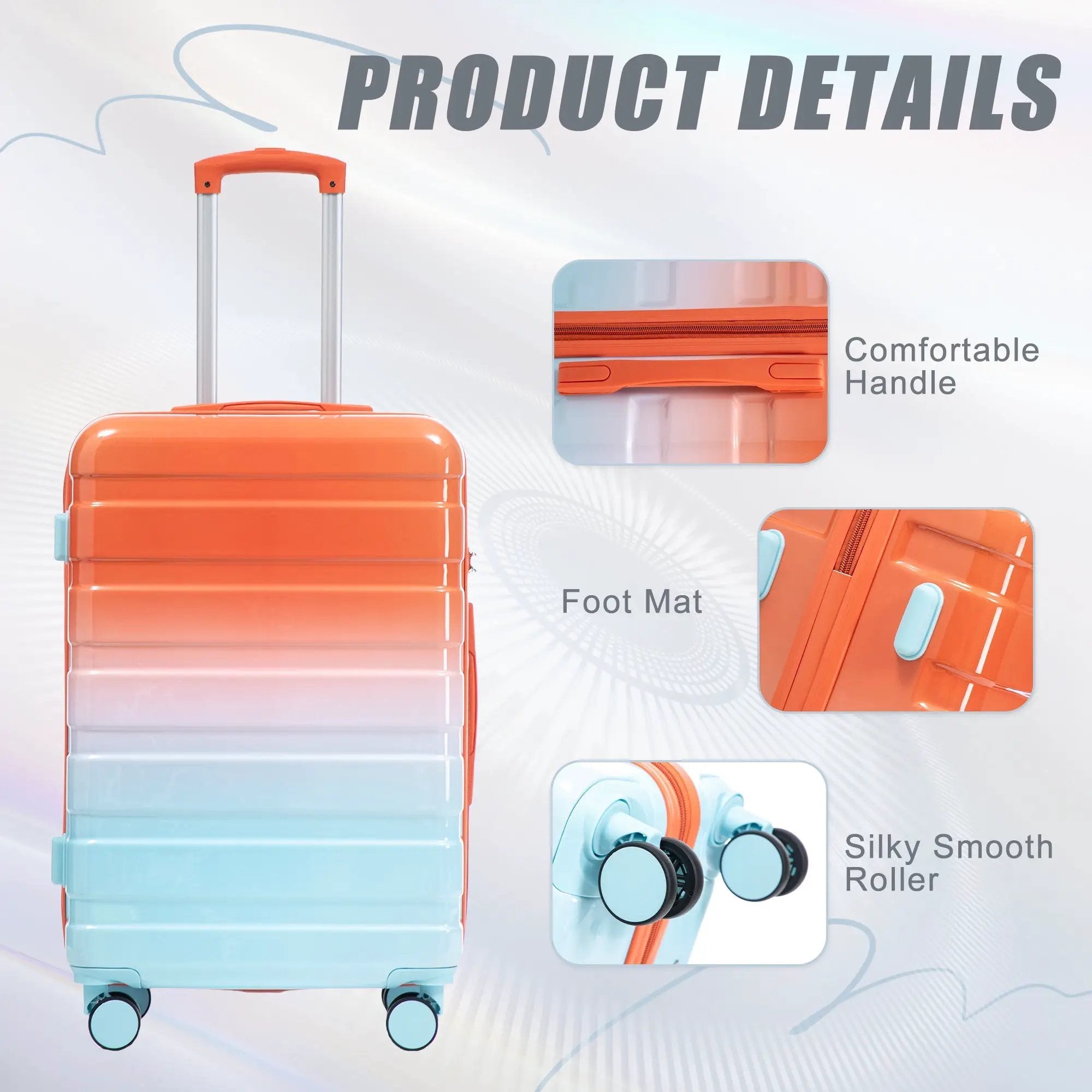 3-Piece Spinner Wheel Luggage Set with Gradient Color by HouseOfZazla