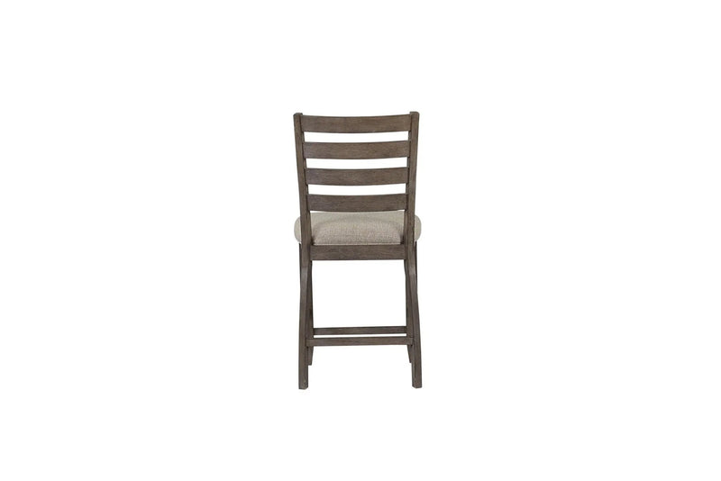 Counter Side Dining Stool With Ladder Back (Set of 2) - Gray by Unique Piece Furniture
