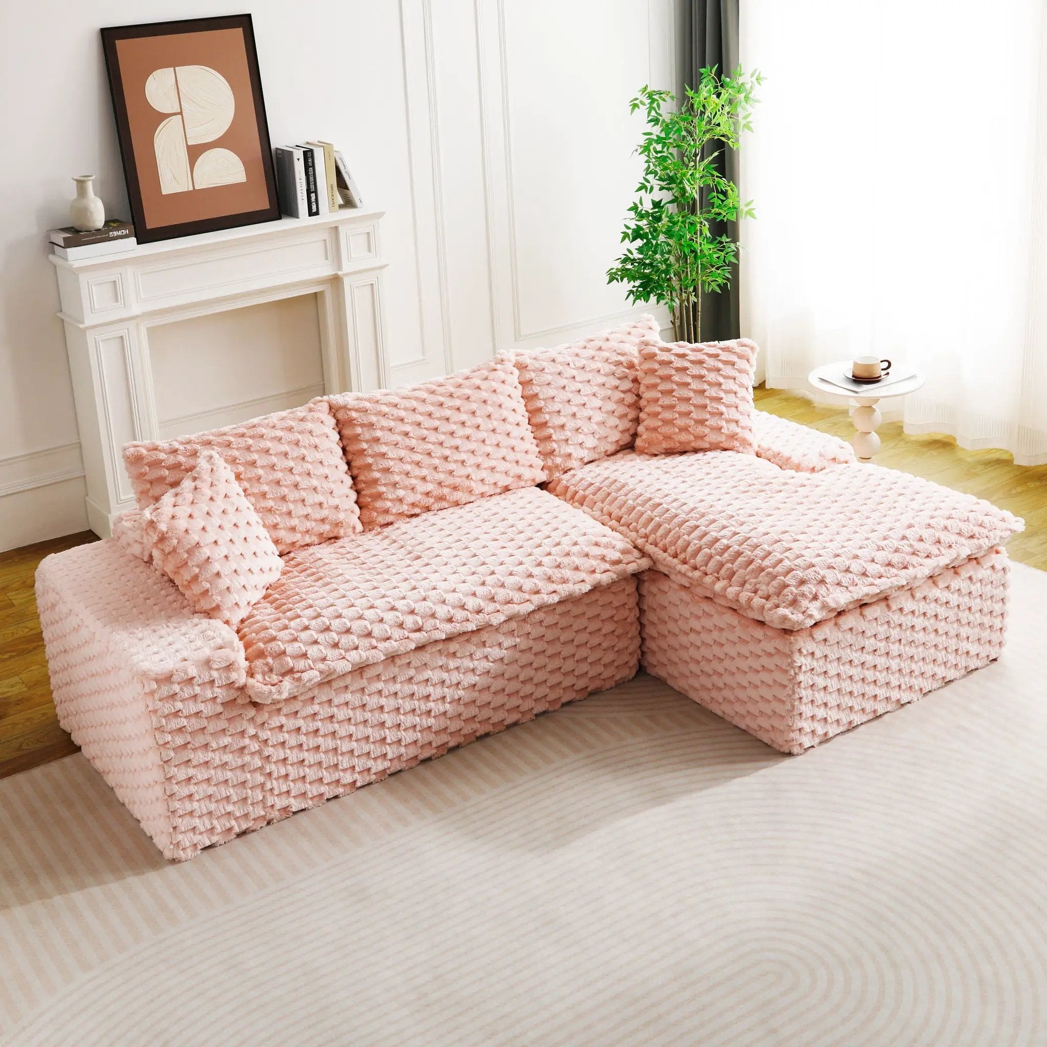 Modular Sofa, Convertible Twin Seat With Chaise Lounge by Unique Piece Furniture