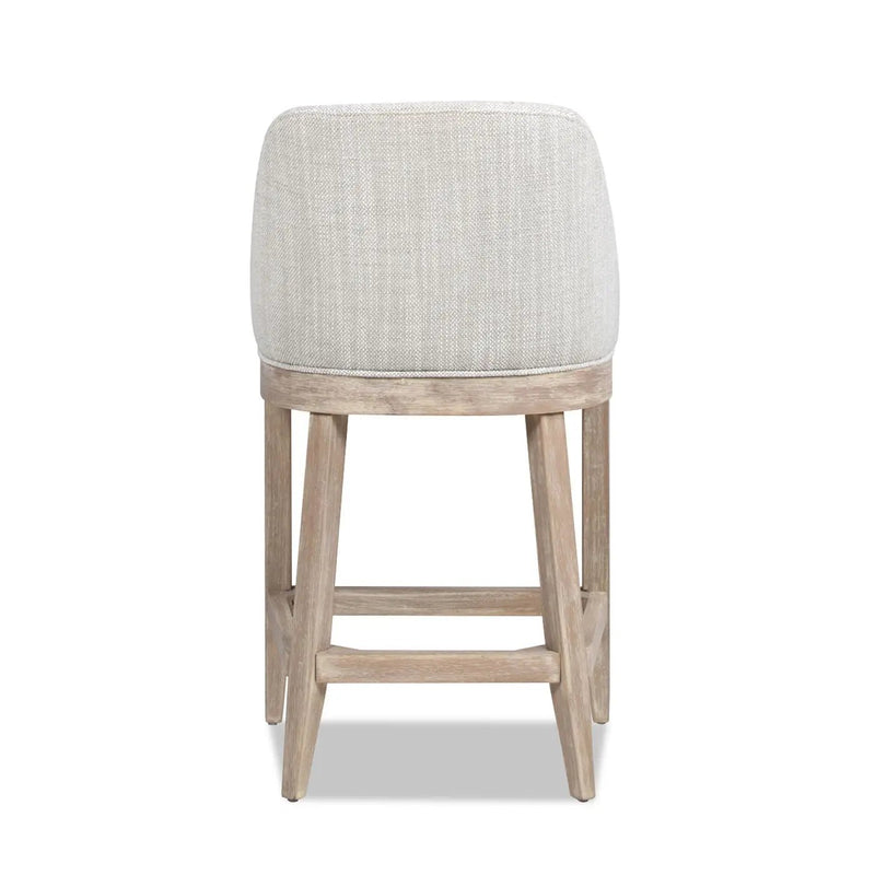 Newport - Coastal Curved Back Upholstered Counter Stool - Two Tone Neutral Gray by Unique Piece Furniture